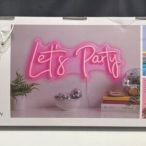 Let’s Party Pink LED Neon Sign